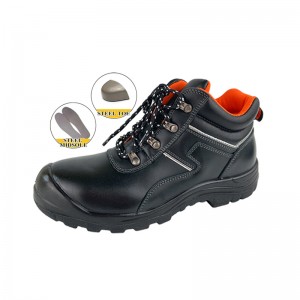 6 Inch Full Grain Cow Leather Shoes with Steel Toe and Plate