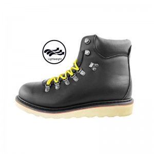 Working Leather Shoes Black 6 Inch Goodyear Welt Stitch Redwing Style