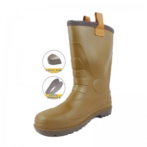 CE Certificate Winter PVC Rigger Boots with Steel Toe and Midsole