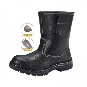 10 inch Oilfield Safety Leather Boots with Steel Toe and Midsole
