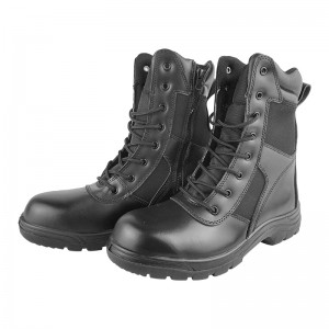 9 Inch Military Protection Leather Boots with Steel Toe and Plate