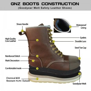 Moc Steel Toe Boots membrane Waterproof goodyear welt Leather Shoes