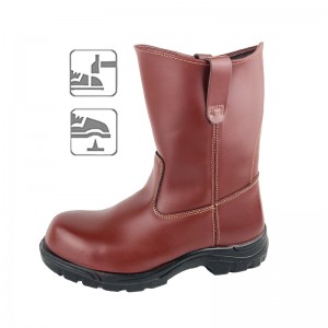 Red Cow Leather Knee Boot with Composite Toe and Kelvar Midsole