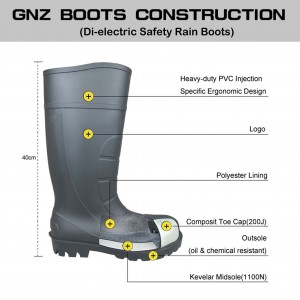 6kV Electic Insulation Working Shoes Composite Toe PVC Safety Rain Boots
