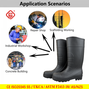 6kV Electic Insulation Working Shoes Composite Toe PVC Safety Rain Boots