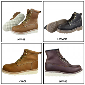 Light Weight Grain Leather Shoes Moc Toe Goodyear Work Boots