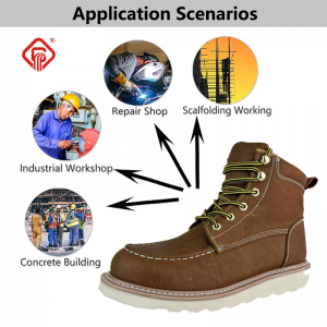 Light Weight Grain Leather Shoes Moc Toe Goodyear Work Boots