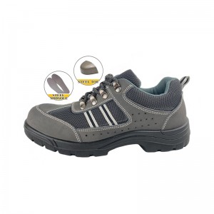 4 Inch PU Sole Injection Safety Leather Shoes with Steel Toe and Steel Plate
