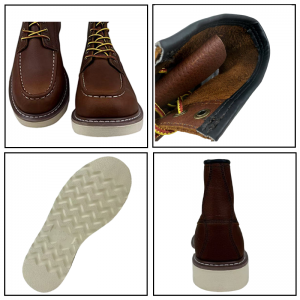 Red Brown Goodyear Welt Boots With Decoration