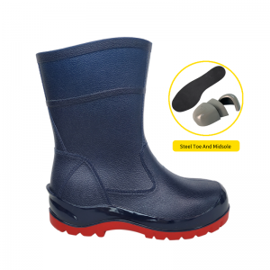 Low-cut PVC Safey Rain Boots With Steel Toe And Steel Midsole