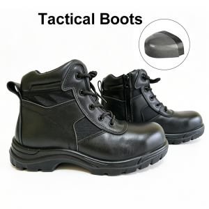 Steel Toe Combat Boots Leather Training Protective Footwear