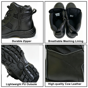 Steel Toe Combat Boots Leather Training Protective Footwear