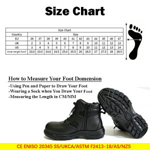 Steel Toe Combat Boots Leather Training Protective Footwear