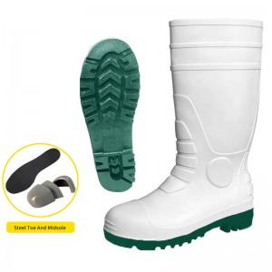 White PVC Safety Gumboots Food Industry