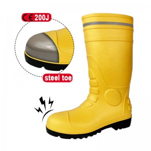 Reflective Top Cut PVC Safety Rain Boots Botas De Lluvia