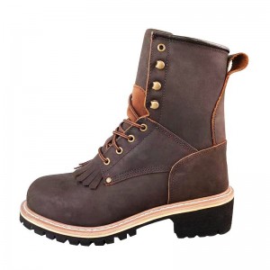 9 inch Logger Safety  Boots with Steel Toe and Steel Midsole