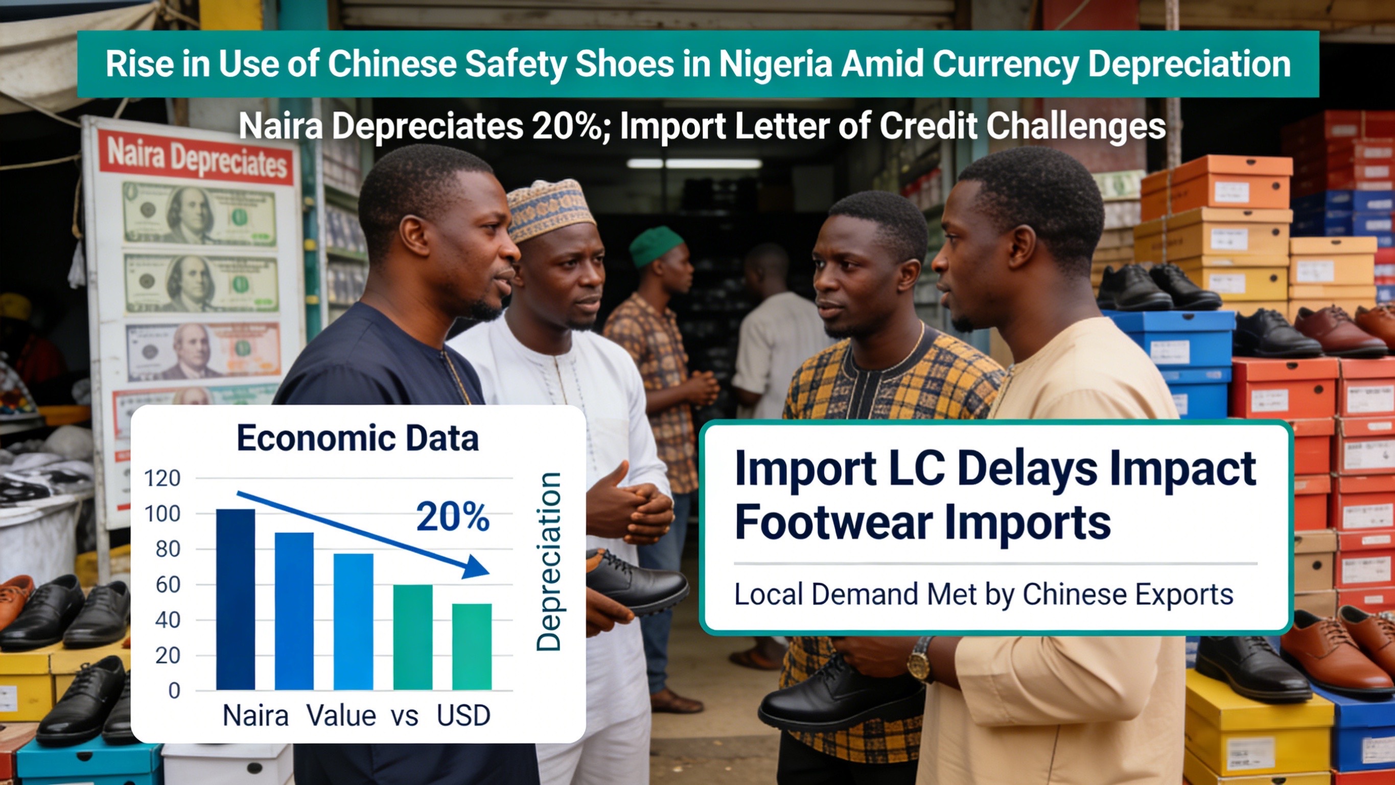 Naira Depreciates 20%: Impacts and Risk Alerts for Safety Shoes Exporters to Nigeria