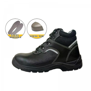 Mid Cut Lace Up Reflective Safety Shoes Anti-slip PU-sole Boots