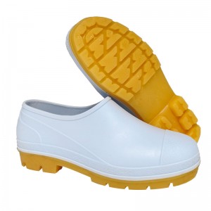 White Slip On PVC Clogs Low-cut Boots Ankle Sanitary Shoes