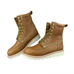 High Cut Safety Leather Shoes Goodyear Welt Steel Toe Boots