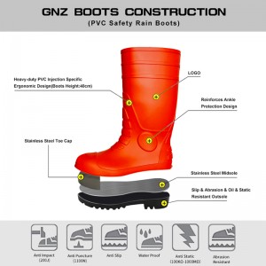 Steel Toe PVC Safety Gumboots CE S5 Rain Boots