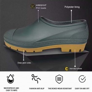 White Slip On PVC Clogs Low-cut Boots Ankle Sanitary Shoes