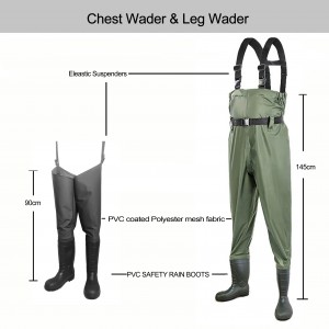 PVC coated polyester mesh fabric waders fish waders