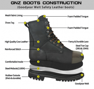 Steel Toe Logger Boots Goodyear Welt Working Leather Shoes