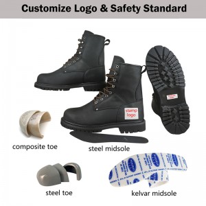Steel Toe Logger Boots Goodyear Welt Working Leather Shoes
