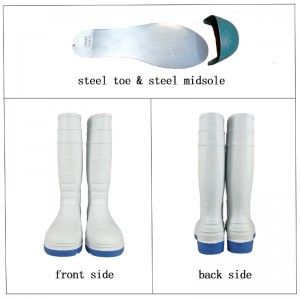 Chemical Gum Boots Puncture Shoes PVC Rain Boots Steel Toe