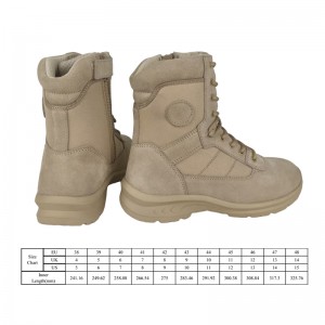 Sand Suede Leather Shoes Zipper Military Tactical Boots