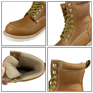 High Cut Safety Leather Shoes Goodyear Welt Steel Toe Boots
