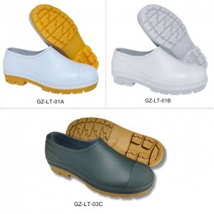 White Slip On PVC Clogs Low-cut Boots Ankle Sanitary Shoes