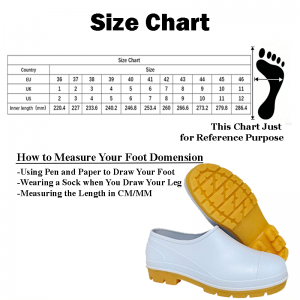 White Slip On PVC Clogs Low-cut Boots Ankle Sanitary Shoes